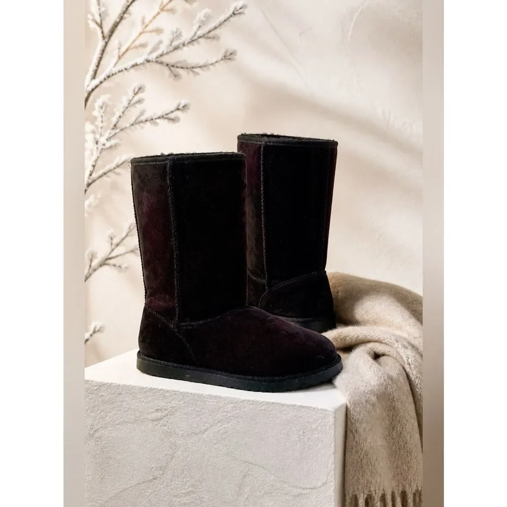 BLACK SUEDE BOOTS SIZE 6